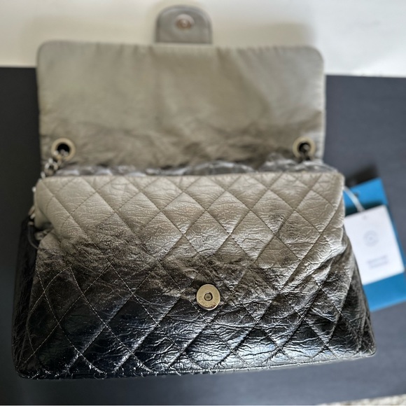 [SOLD] Chanel Vinyl Quilted Jumbo Melrose Degrade Flap Bag - Picture 15 of 16